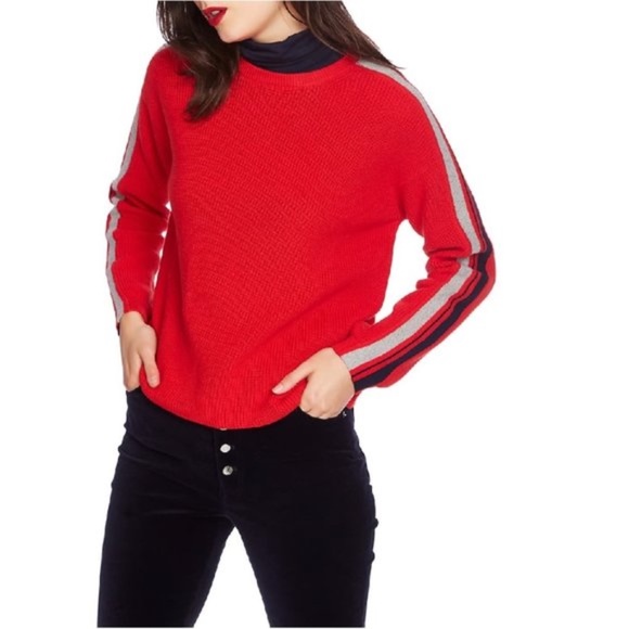 Court & Rowe Women's Stripe Sleeve Sweater - Picture 1 of 6